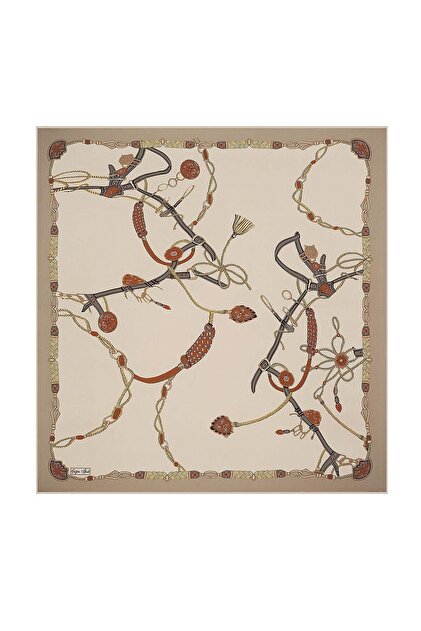 Call Icon Pattern Tivil Silk Scarf 14001-4