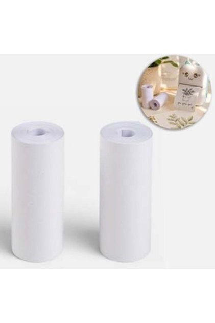 Rezerve de hârtie albă tip rolă pentru mini imprimantă 5m x 5.5 cm - 2 bucăți