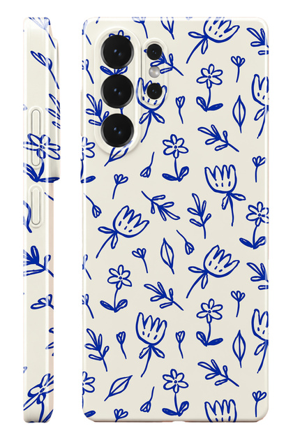 Samsung S26 Ultra Blue Doodle Protect Slim Glossy Full Covering Print Camera Protected Phone Case