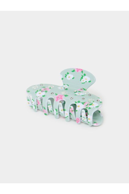 Floral Print Claw Clip