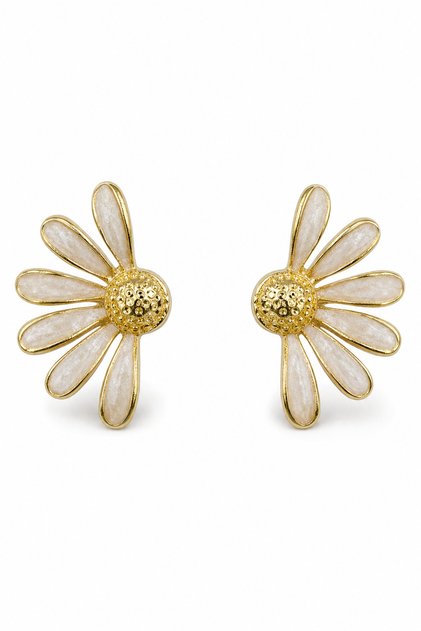 Daisy Design Yellow Color Bijoux Earrings Stylish and Elegant Accessory for Women