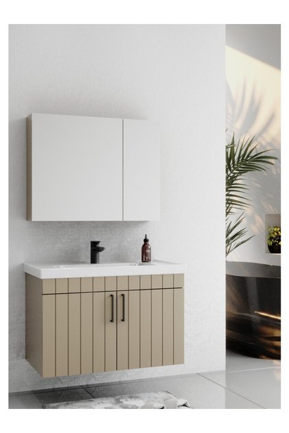 Lizbon 80 cm Lake Kapuçino Banyo Dolabı