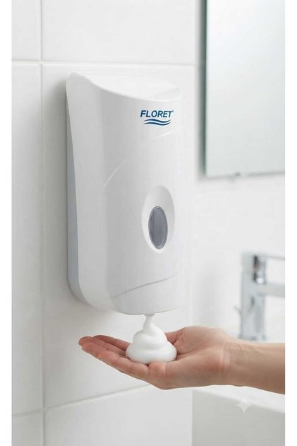 Manual Push-Button Soap Dispenser – Transparent, Wall-MountedF