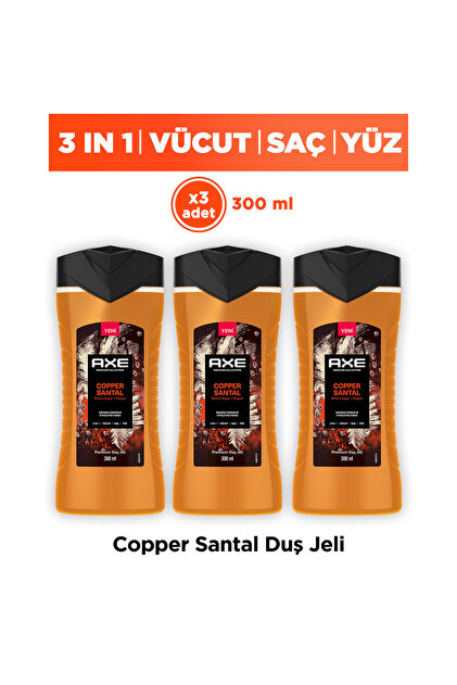 Axe Premium Collection Duş Jeli Copper Santal 3in1 Vücut Saç Yüz