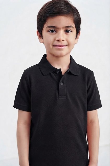 Children's Unisex Cotton Polo Collar Short Sleeve School T-Shirt (Back to School)