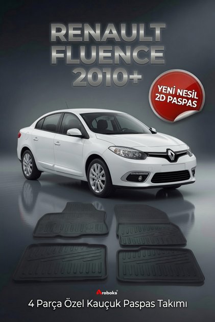 Renault Fluence 2010+ 4 Parça YENİ NESİL 2D Kauçuk Paspas Takımı - Özel Kesim Tam Uyumlu