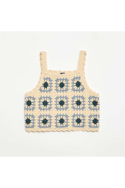 Crochet Tank Top BEIGE