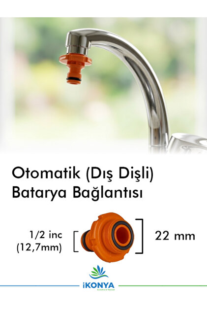 Otomatik Batarya Bağlantı Adaptörü Musluk Ek Parçası (ERKEK)