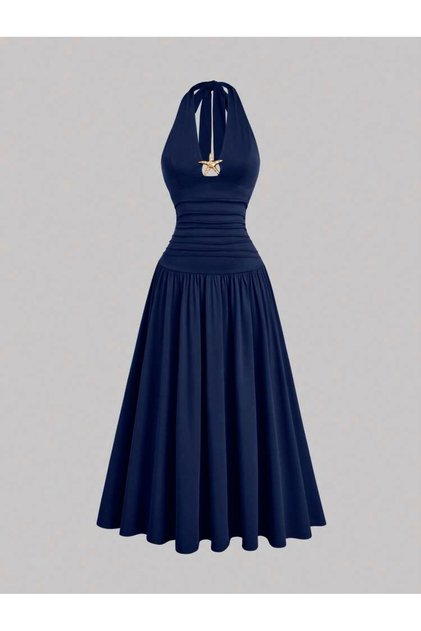 Milano - Star Detailed Waist Draped Maxi Dress
