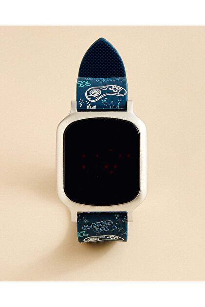 Boys Blue Printed Digital Watch