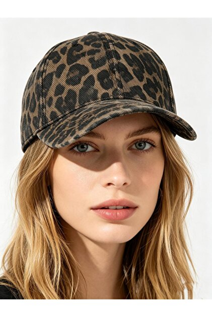 Leopar Desenli Unisex Şapka Ayarlanabilir Beyzbol Şapkası Günlük Spor Vintage Animal Print