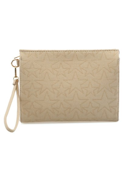 Star Embroidered Women's Handbag – Zippered Makeup and Organizer Handbag with Wrist Strap (Clutch)