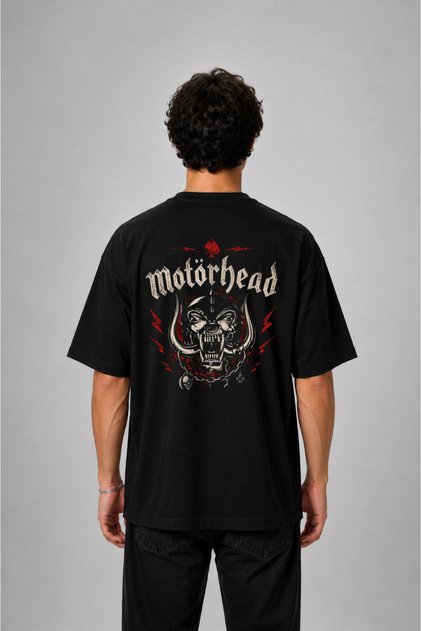 Motörhead Printed Oversize Cotton Black T-Shirt