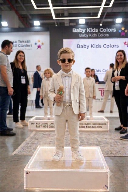 Costum cu jachetă casual din in cu flori/cămașă, pantaloni, jachetă, papion ZIBINLI