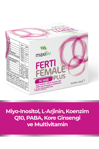 Fertifemale Plus Miyo-İnositol L-Arjinin Koenzim Q10 Multivitamin Takviye Edici Gıda 30 Saşe