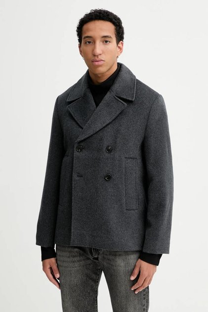 Ck Lv04ld472g Ls Dbl Face Concrete Peacoat Erkek Mont