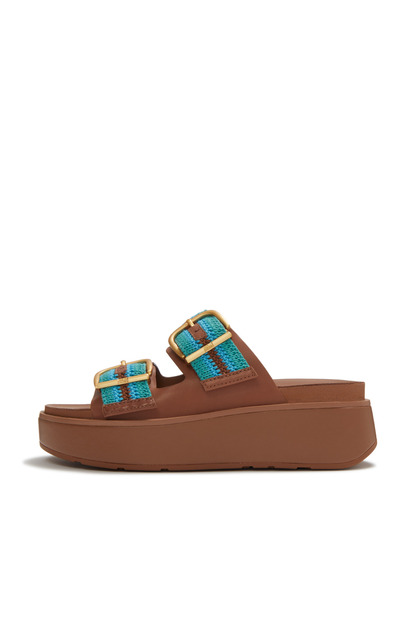 Women's Gen-FF Max Buckle Stripe-Webbing Two-Bar Slides