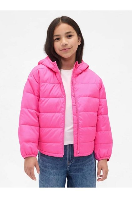 Gap Girls' Lightweight and Water-Resistant Coldcontrol Puffer Jacket 6-14 Years Pink