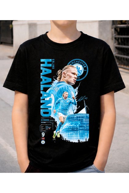 Erling Haaland Printed Children's and Youth T-Shirt, Soft Textured Fabric
