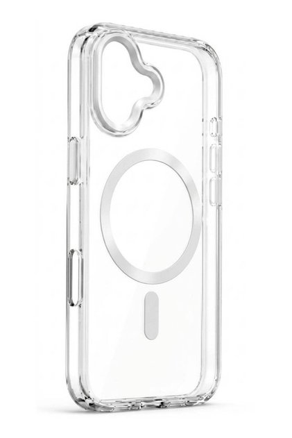 Transparent Protective with Colored Frame Compatible with iPhone 17 With MagSafe - White