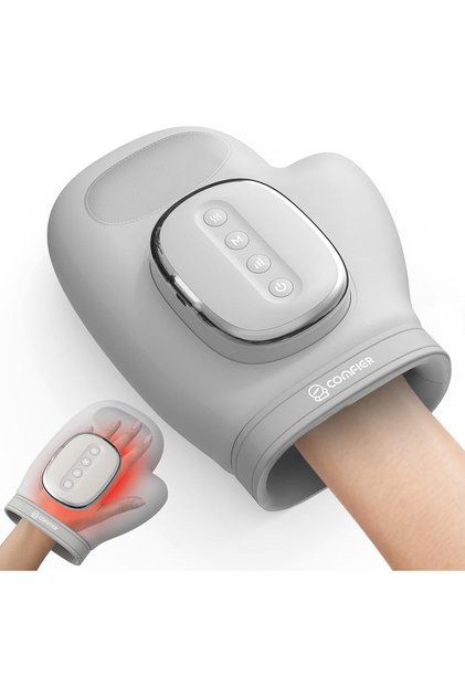 Hand Massager with Heat and Compression for Arthritis Carpal Tunnel | Large Hand Chamber Fits Left or Right Hand, with 5 Compression Levels, 3 Modes, and 3 Heat Levels, Gift for Women Men