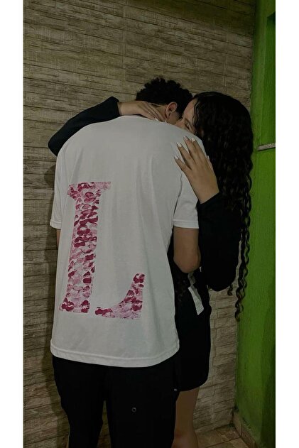 تي شيرت MINGALONDON Kiss Design L بحرف L كبير الحجم