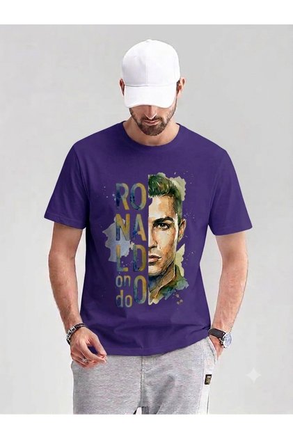 Unisex Oversize Tennis Printed T-Shirt 100% Cotton R.Naldo Themed Comfortable Fit Short Sleeve T-Shirt
