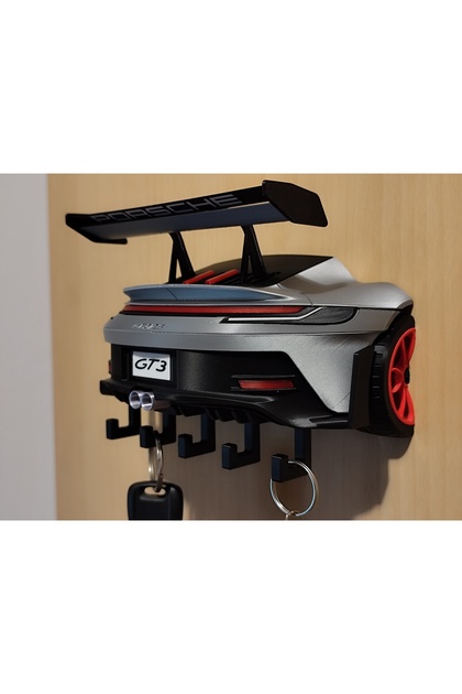 Porsche GT3 Tasarımlı 5’li Duvar Anahtar Askılığı – Dekoratif 3D Baskı