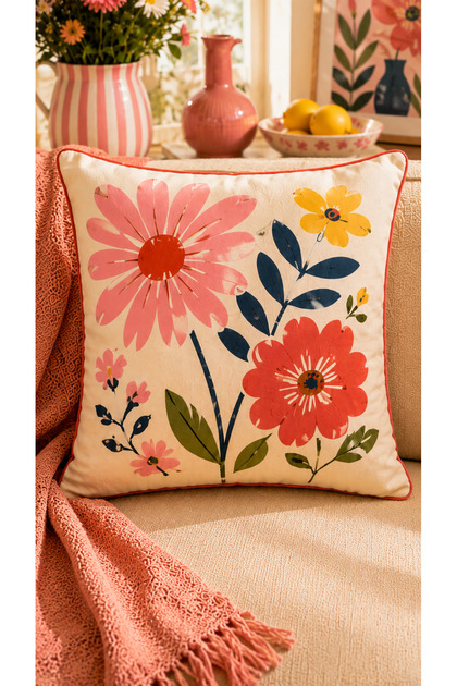 Patterned 1 Piece Throw Pillow Cover 43X43 cm Suede Fabric Decorative Pillowcase with Hidden Zipper (Double-Sided Printed)