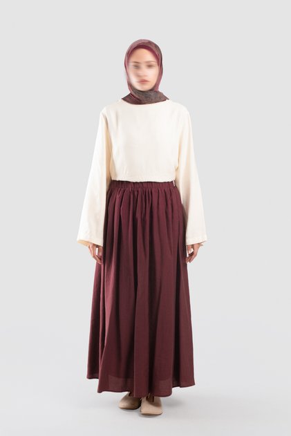 Wide Tencel Skirt Plum