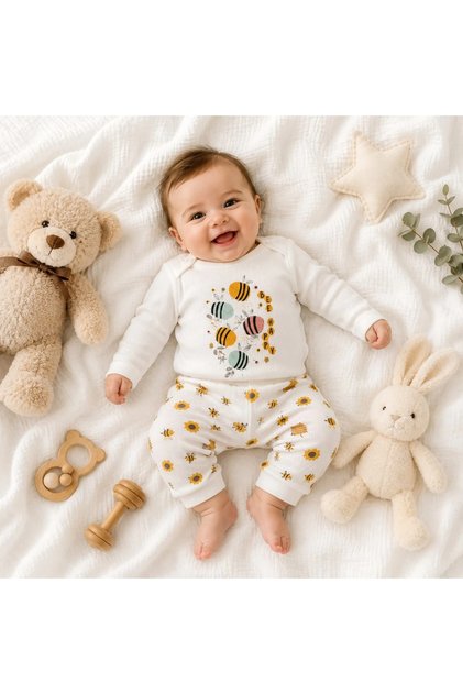 Bee Printed Soft Baby Set