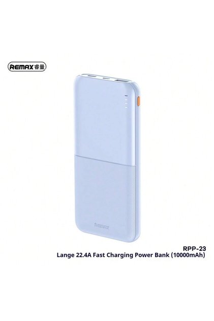 RPP-23 10000 mAh , LED Power Bank – 12 W USB‑C Pd & 2.4 A USB‑A Outputs, Ultra-Slim Fireproof Design, Dual‑Device Fast Charging - White