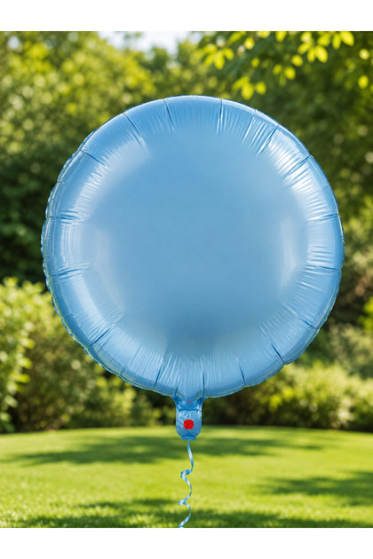 Light Blue Round Foil Balloon 18 Inch 45 cm Helium Compatible Birthday Baby Shower Party Balloon