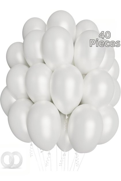 40Pcs Pearl White Balloons Shiny Party Balloon Graduation, Engagement, Birthday, Party Decoration