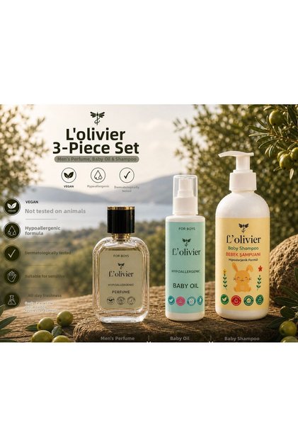 Natural Ingredients Boys' 3-Piece Premium Care Set | Vegan & Hypoallergenic & Suitable for Sensitive Skin