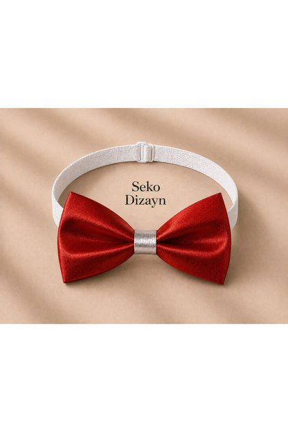 Red Adjustable Bow Tie Satin