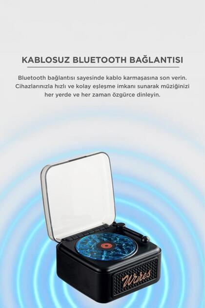 Torima Bluetooth Hoparlör Nostaljik Plak Görünümlü Işıklı AUX TF