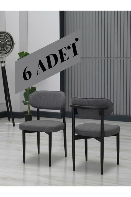 POLO SANDALYE SİYAH AYAKLI (6 ADET)