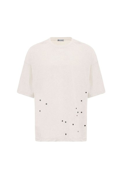 Washable Oversized T-Shirt with Metal Detail