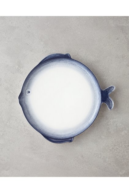 Marinova Porselen Pasta Tabağı 23 cm Mavi-Beyaz