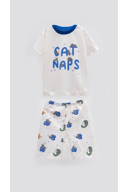 Kedili Patterned Baby and Kids Summer Pajama Set - Comfortable and Cute for 0-4 Years Unisex