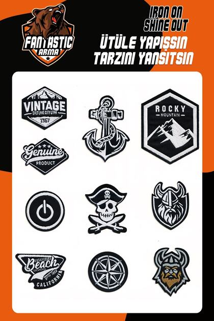 Set zakrpa za peglanje Tkano za mornarske i piratske modele