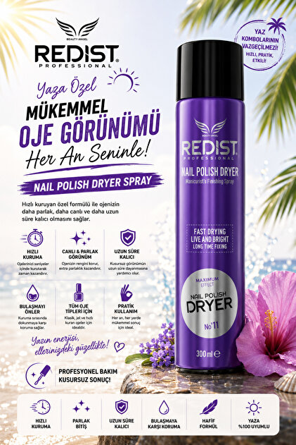 Redist Çok Hızlı Kurutan Oje Kurutucu Sprey 300 ml – Mükemmel