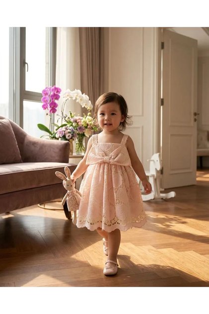 Girl's Strapless Evening Dress - Pink
