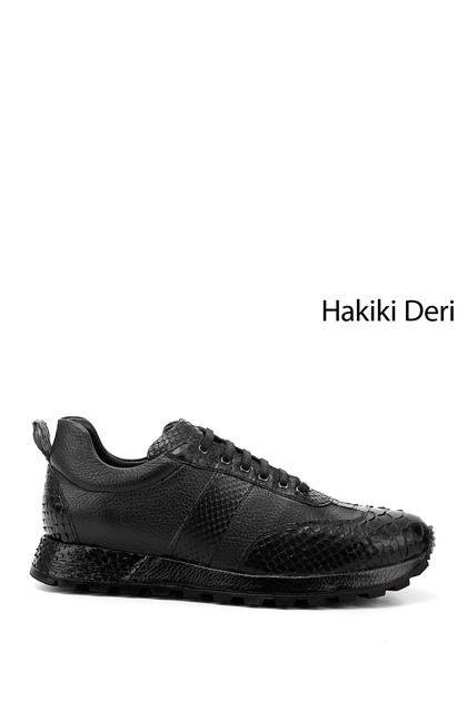Marineblauer Piton Gön Platinum Herren-Schnürsneaker aus echtem Leder 34490