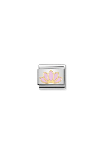 Composable Classic Dekoratif Link - Doğa - Lotus çiçeği - (17 Lotus flower) 18K Altın