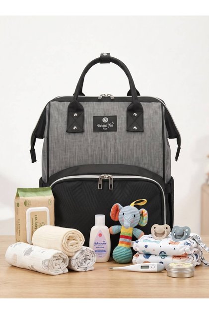 Black Gray Baby Care Bag