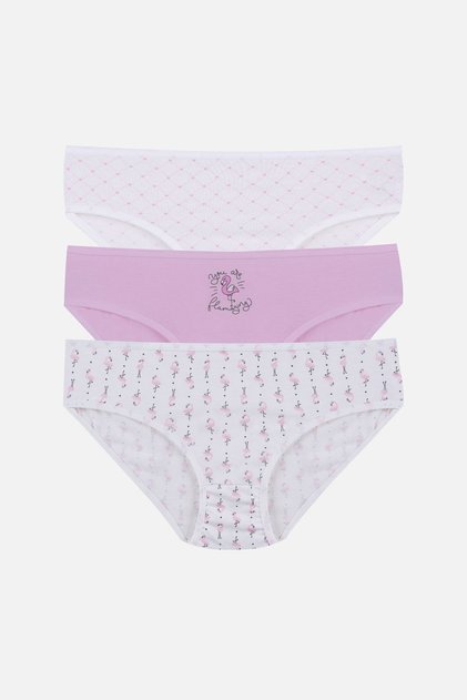 Girl's 3-Piece Flamingo Patterned Slip
