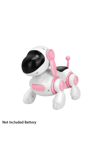 Pink Smart Interactive Robotic Dog Simulated Walking Light Sound Music Children's Educational Crawli