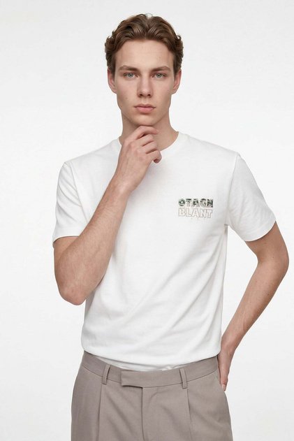 Crew Neck Letter Printed Men's T-Shirt